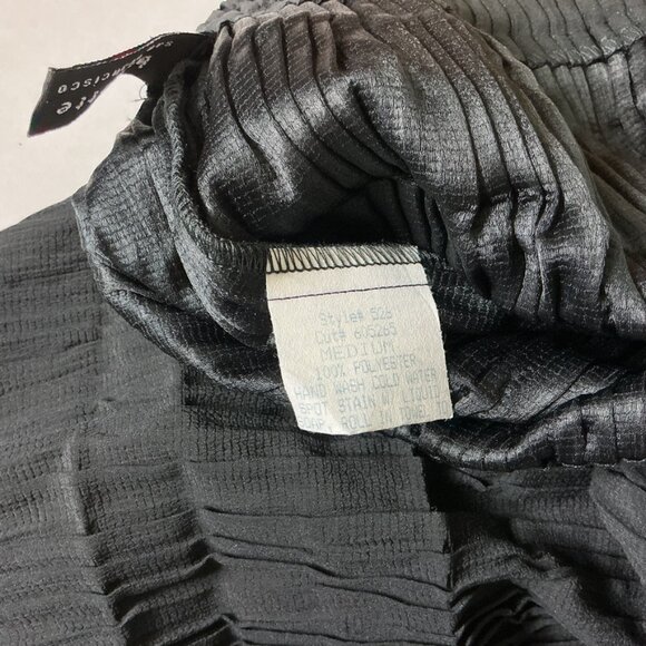 Babette SF Black Micro Pleat Straight Leg Minimalist Pants M - Picture 6 of 6